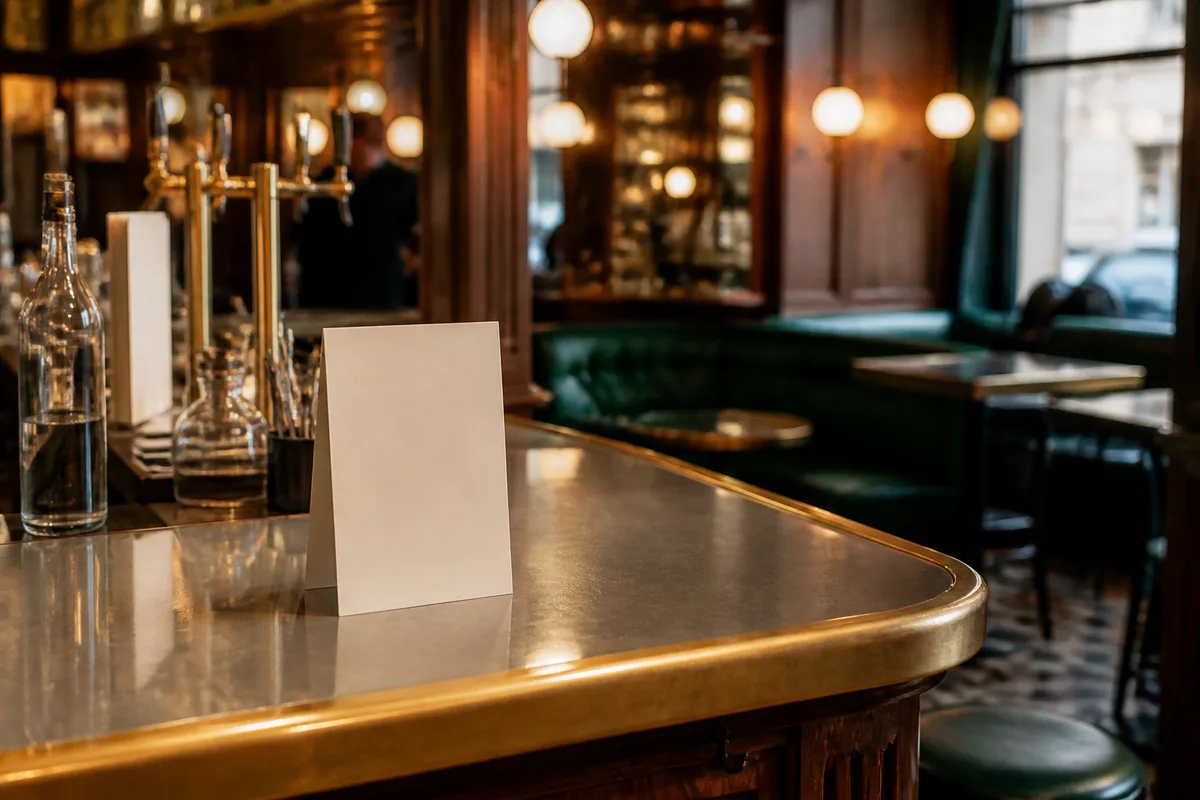 La carte des boissons au comptoir