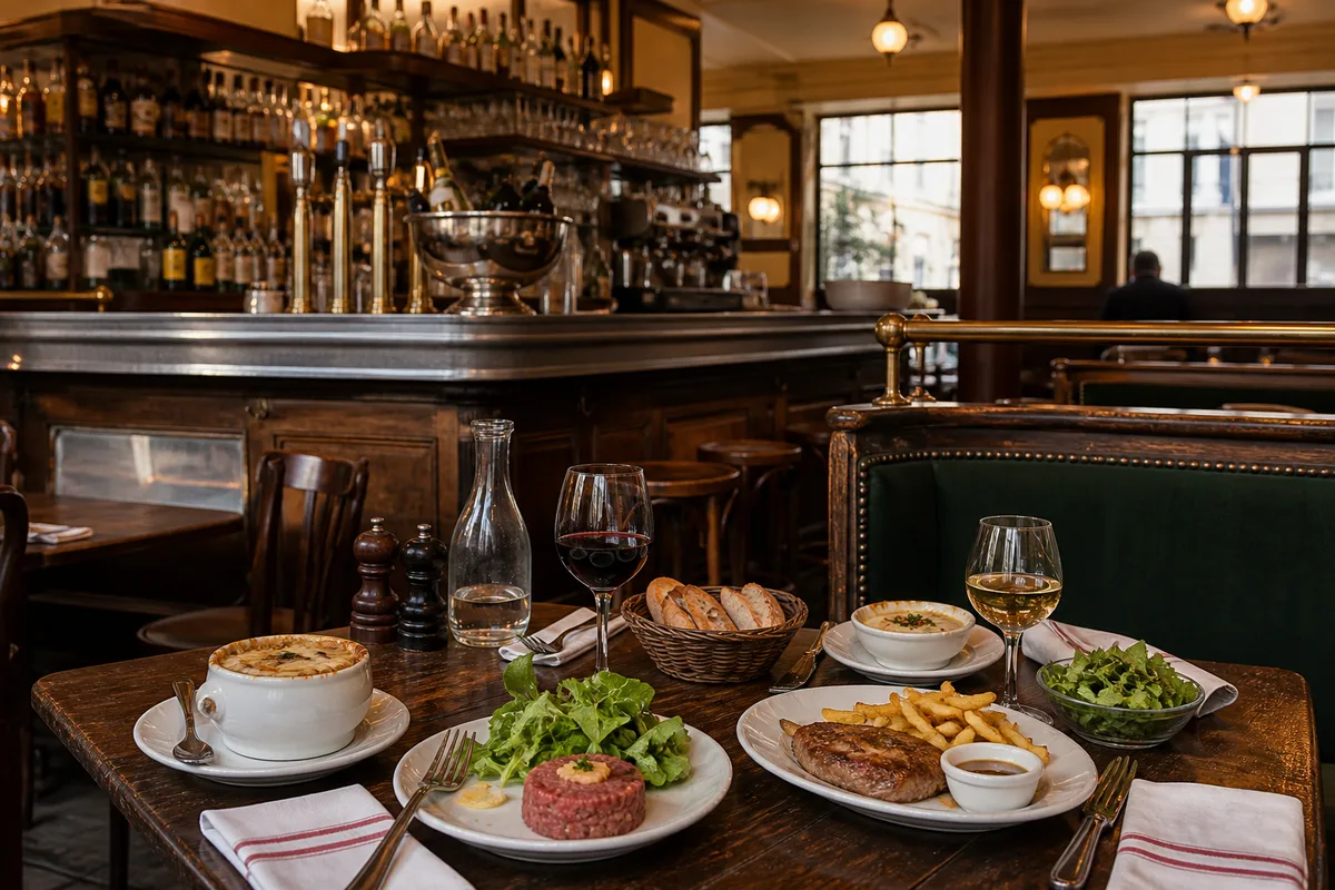 Le menu type d'une brasserie
